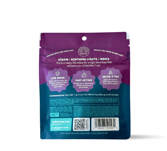 Realize Live Resin Gummies – Northern Lights Indica 200mg