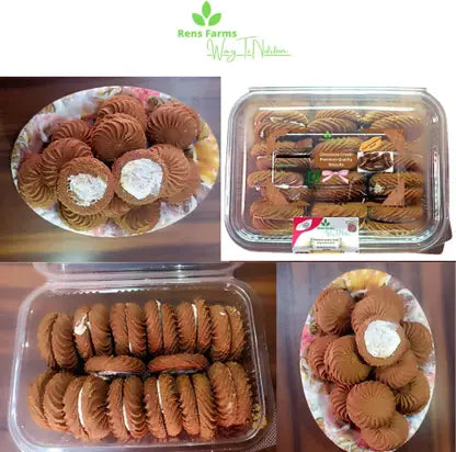 Rens Farms Baked Delight Hand Rolled Premium Chocolate Cream Cookies Cookies Biscuit  (250 g)